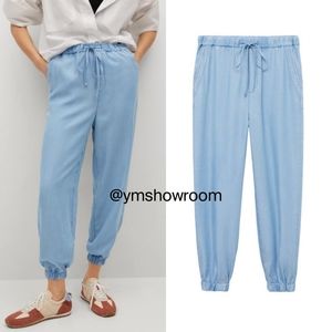 NWT. MANGO Lyocell joggers. Light blue. Size small.